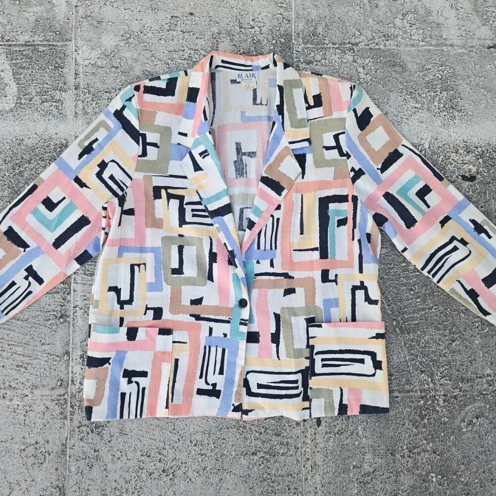 Blair Warren PA Women Vintage Blazer Coat Light Weight Rayon Blend Size 18